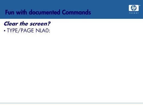 OpenVMS Undocumented Features