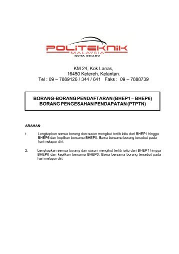borang-borang pendaftaran - SPMP - Politeknik Kota Bharu