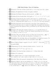GRE Math Subject Test #1 Solutions. 1. B (Geometry) Note that all ...