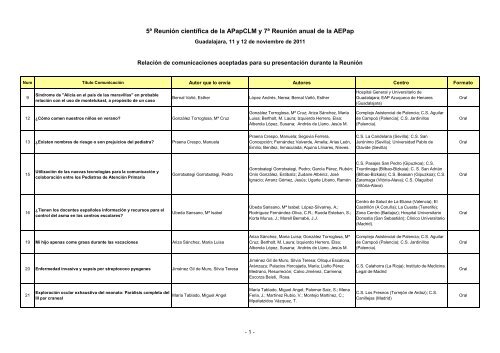 Listado comunicaciones aceptadas WEB - 7Âª ReuniÃ³n Anual de la ...