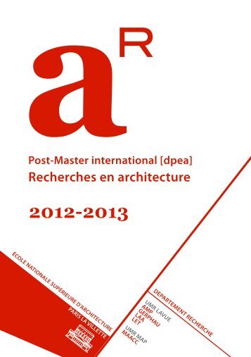 Recherches en architecture - UMR CNRS 7218 LAVUE