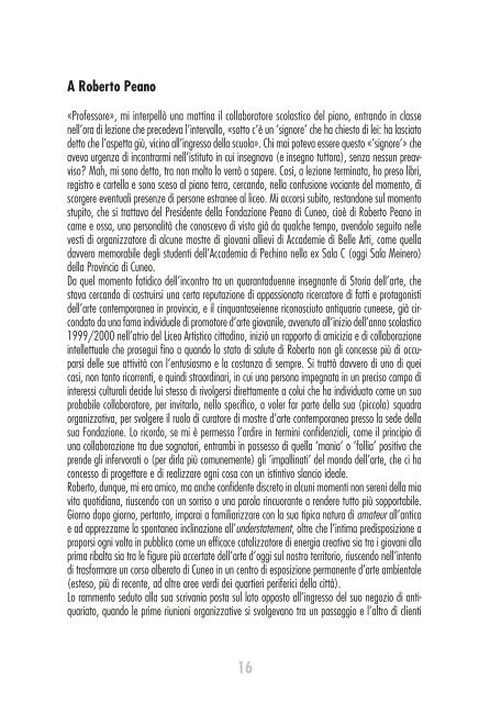 Catalogo “Nel giardino di Roberto” - Fondazione Peano