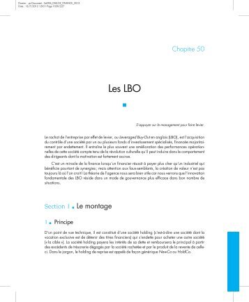 Chapitre 50 - Les LBO - Finance d'entreprise