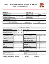 Work Zone Traffic Control Inspection Form - Spanish version