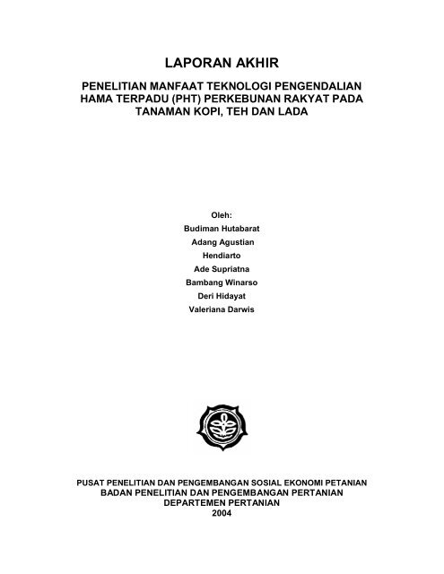 (PHT) Perkebunan Rakyat pada Tanaman Kopi, Teh dan Lada