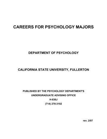 Careers for Psychology Majors - to open FTP session with psych ...