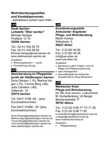 Wohnberatungsstellen und Kontaktpersonen - LAG Wohnberatung ...