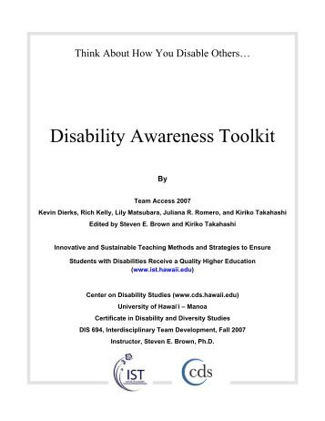 Disability Awareness Toolkit - Students with Disabilities as Diverse ...