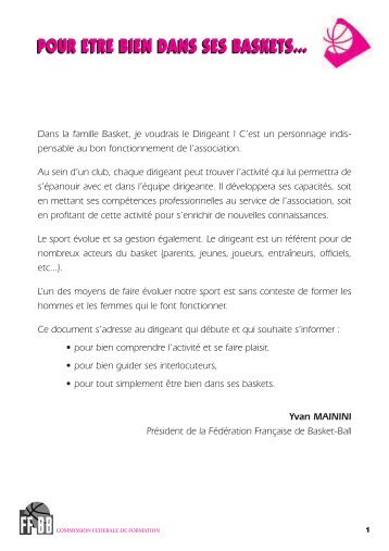 Guide du Dirigeant - FÃ©dÃ©ration FranÃ§aise de Basketball