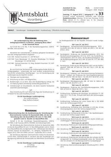 VERORDNUNG VERORDNUNG BUNDESGESETZBLATT