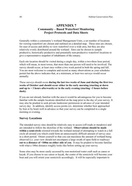 Habitat Conservation Plan Habitat Conservation Plan for the Town ...