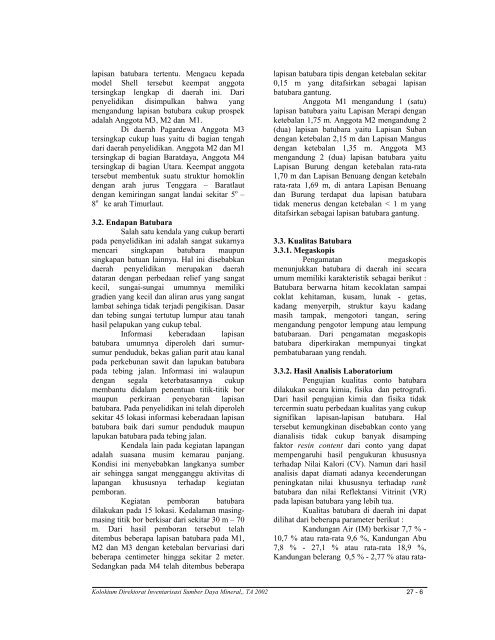 Inventarisasi Batubara Bersistim di Daerah Pagardewa, Kabupaten ...