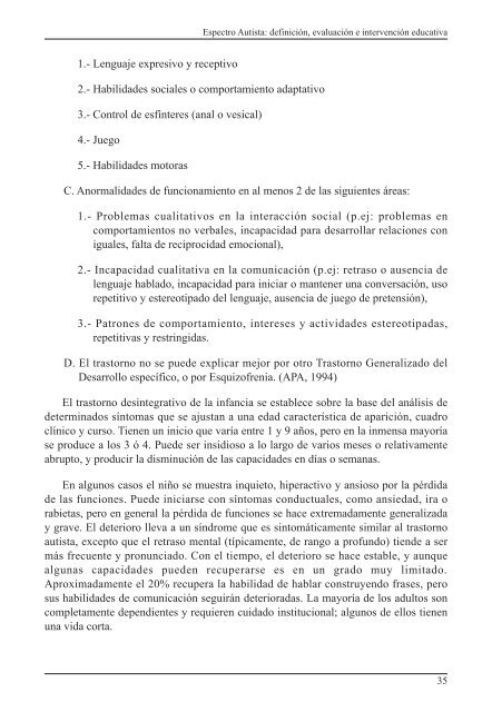 Espectro Autista: definición, evaluación e intervención educativa