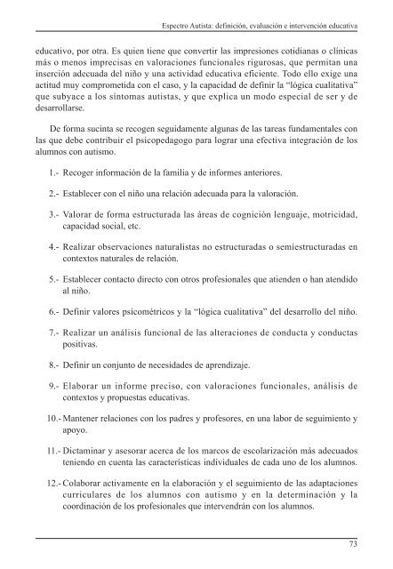 Espectro Autista: definición, evaluación e intervención educativa