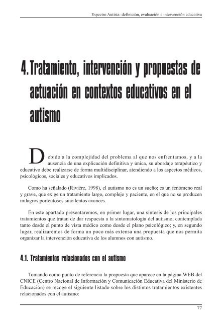 Espectro Autista: definición, evaluación e intervención educativa