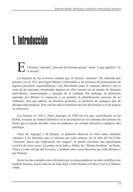 Espectro Autista: definición, evaluación e intervención educativa