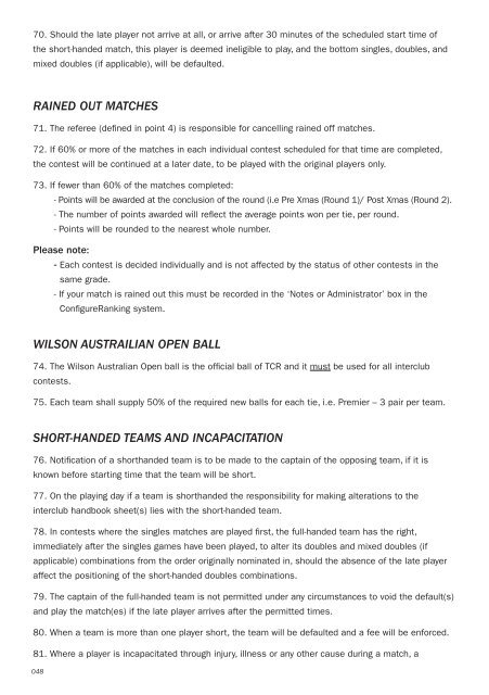 Tennis Canterbury Interclub Handbook 2012/2013