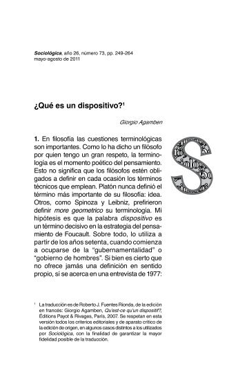 ¿Qué es un dispositivo?1 - Revista Sociológica