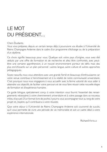 guide de l'étudiant international 2010/2011 - Université de Reims ...