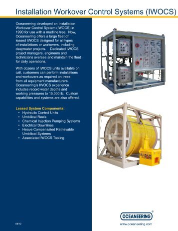 Installation Workover Control Systems (IWOCS) - Oceaneering