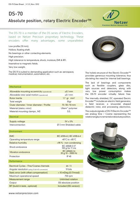 DS-70 Data Sheet - Netzer