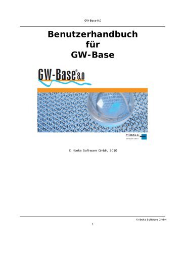 Handbuch GW-Base Ã‚Â® 8.0 inkl. aller Module - ribeka GmbH