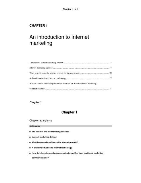 An introduction to Internet marketing - Marketing Online