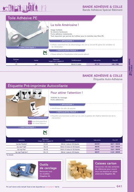 Bande Adhesive et Colle - Easy catalogue