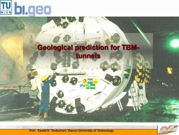 Geological prediction for TBM- tunnels