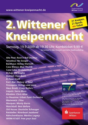 21 Kneipen – 21 Bands – 1 Ticket