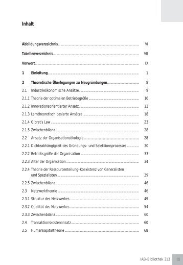 Inhaltsverzeichnis, Abbildungsverzeichnis, Tabellenverzeichnis