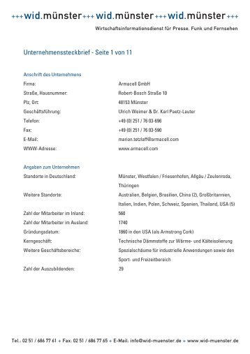 Steckbrief (PDF) - Wirtschaftsinformationsdienst Münster (WID)
