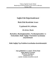 HÄ±zlÄ± Etki Kestirimi AracÄ± - TÃ¼rkiye SaÄlÄ±klÄ± Kentler BirliÄi
