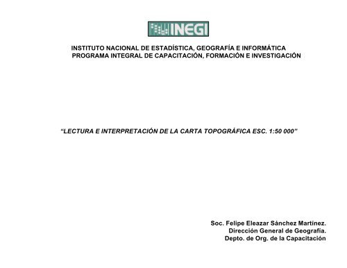 CARTA TOPOGRÁFICA DEFINICIÓN - Inegi