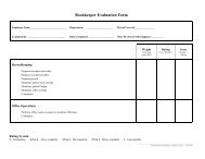 Bookkeeper Evaluation Form - Land O'Lakes Inc.