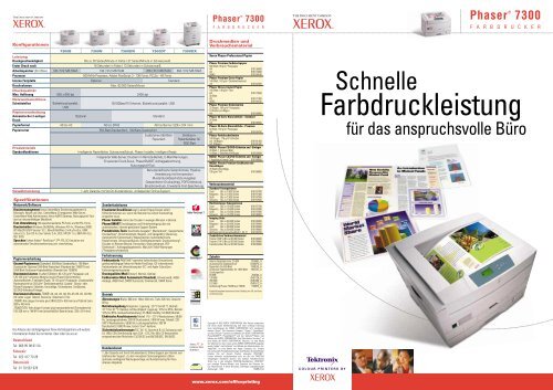 Der Hochleistungs-Farbdrucker Xerox Phaser 7300 wurde speziell ...