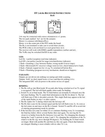 DT 2.4GHz RECEIVER INSTRUCTIONS Rx41 3-6v ... - Deltang.co.uk