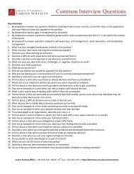 Common Interview Questions