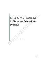 Fisheries Extension Syllabus MFSc & PhD - Central Institute of ...