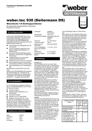 weber.tec 930 (Deitermann DS) - Saint-Gobain Weber GmbH