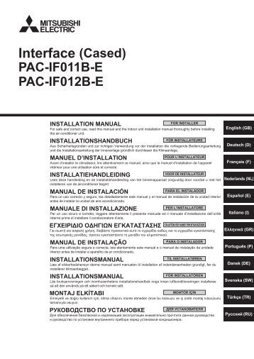 Installationsmanual Mitsubishi PAC-IF011B-E - KlimaCorner.de