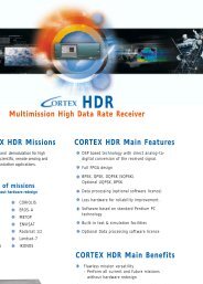 Multimission High Data Rate Receiver CORTEX HDR Missions ...