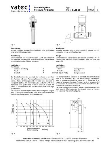 Pressure Air Ejector Type EL35-65 60101 6 - vatec Maschinenbau ...