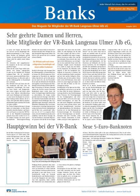 Ausgabe 1 / 2013 - VR-Bank Langenau-Ulmer Alb eG