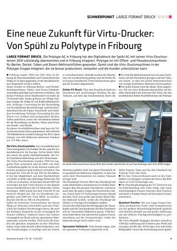Eine neue Zukunft für Virtu-Drucker: Von Spühl zu Polytype in Fribourg