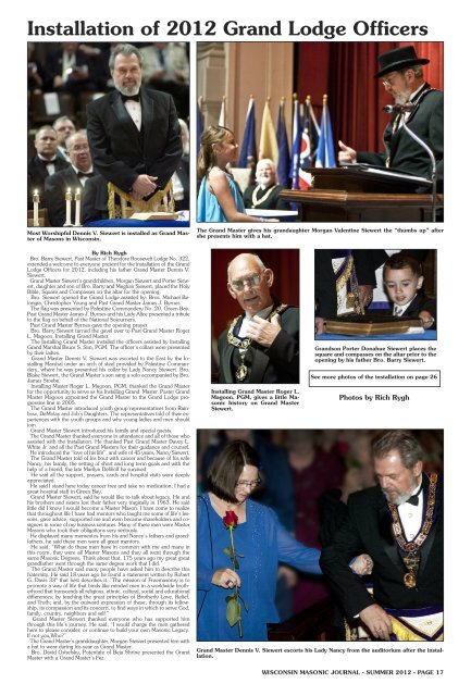 Masonic Journal - Freemasons of Wisconsin