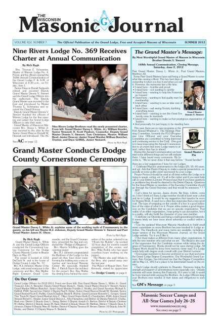 Masonic Journal - Freemasons of Wisconsin