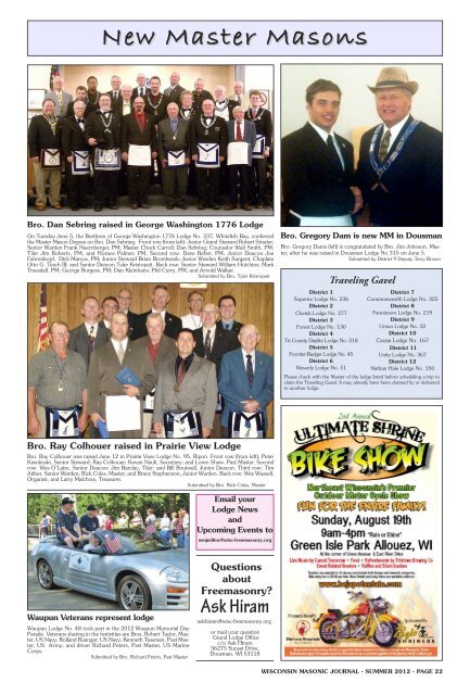Masonic Journal - Freemasons of Wisconsin