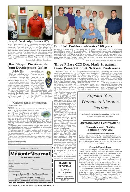 Masonic Journal - Freemasons of Wisconsin
