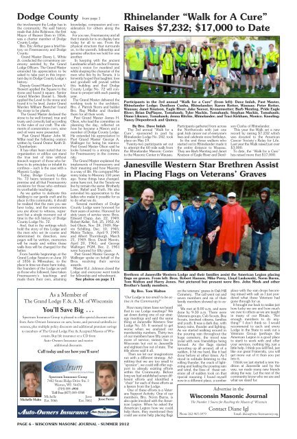 Masonic Journal - Freemasons of Wisconsin